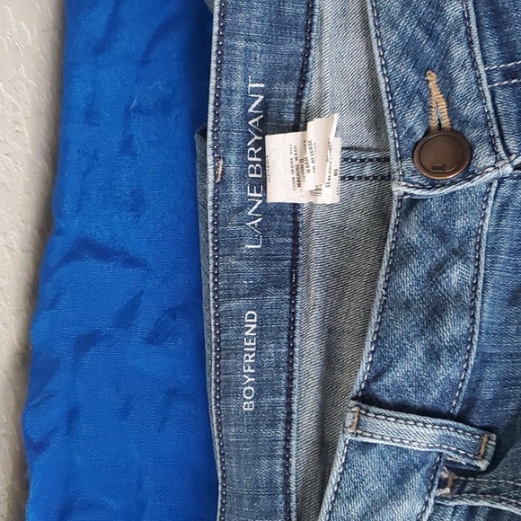 Lane Bryant Boyfriend Distressed ripped Bleach splatter Jeans Size 18 - Picture 10 of 15